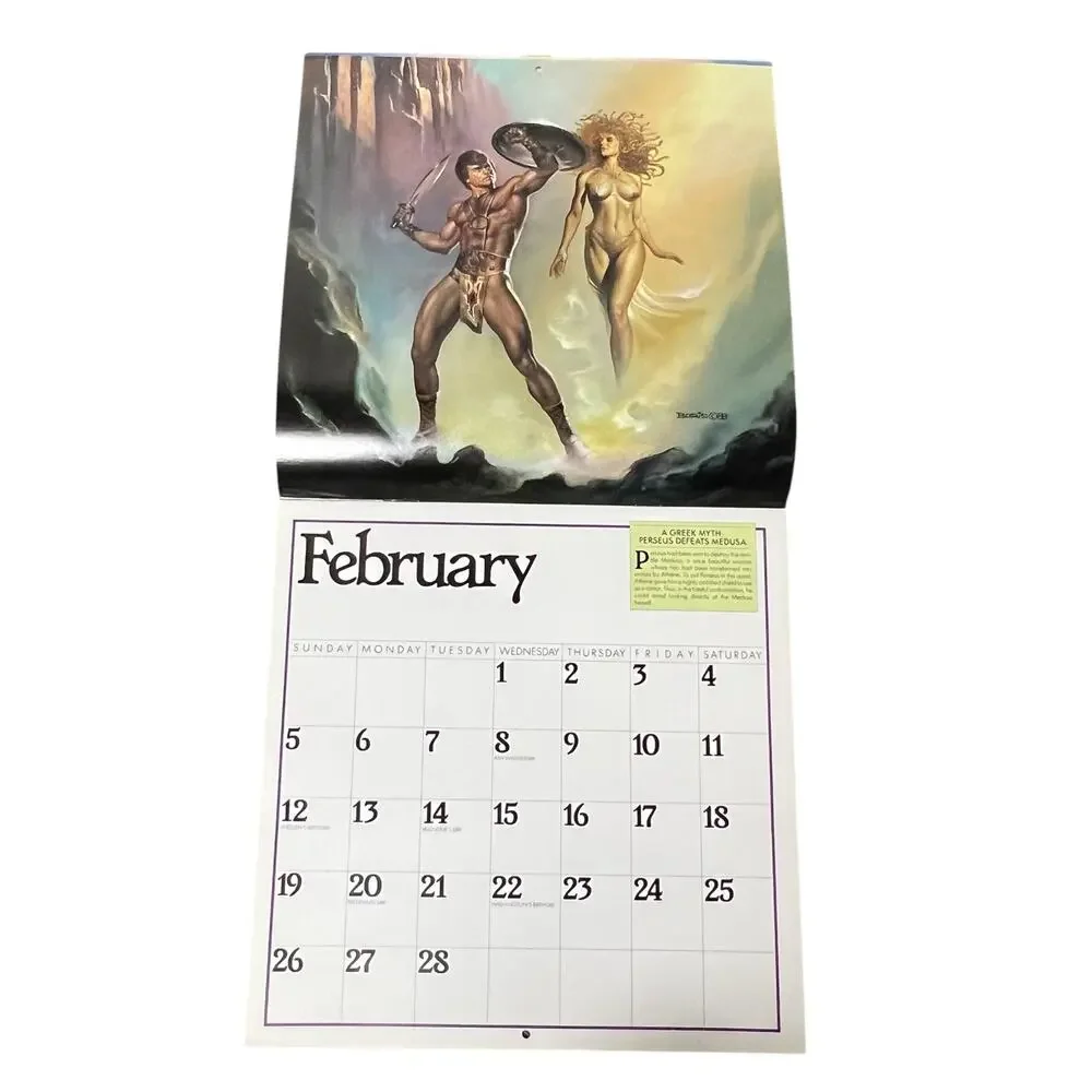 1989 Boris Vallejo Mythology Calendar Unused same dates again in 2034